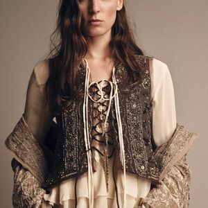 Zara Limited Edition beaded Embroidered Vest